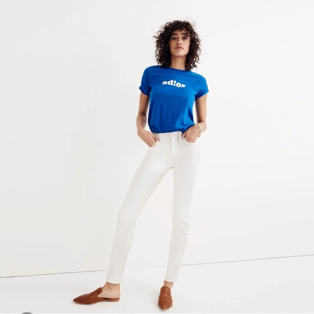Madewell‎ 9" High Riser Skinny Skinny White Denim Jean Size 29